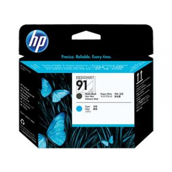 HP Tintendruckkopf schwarz matt/cyan (C9460A, 91)