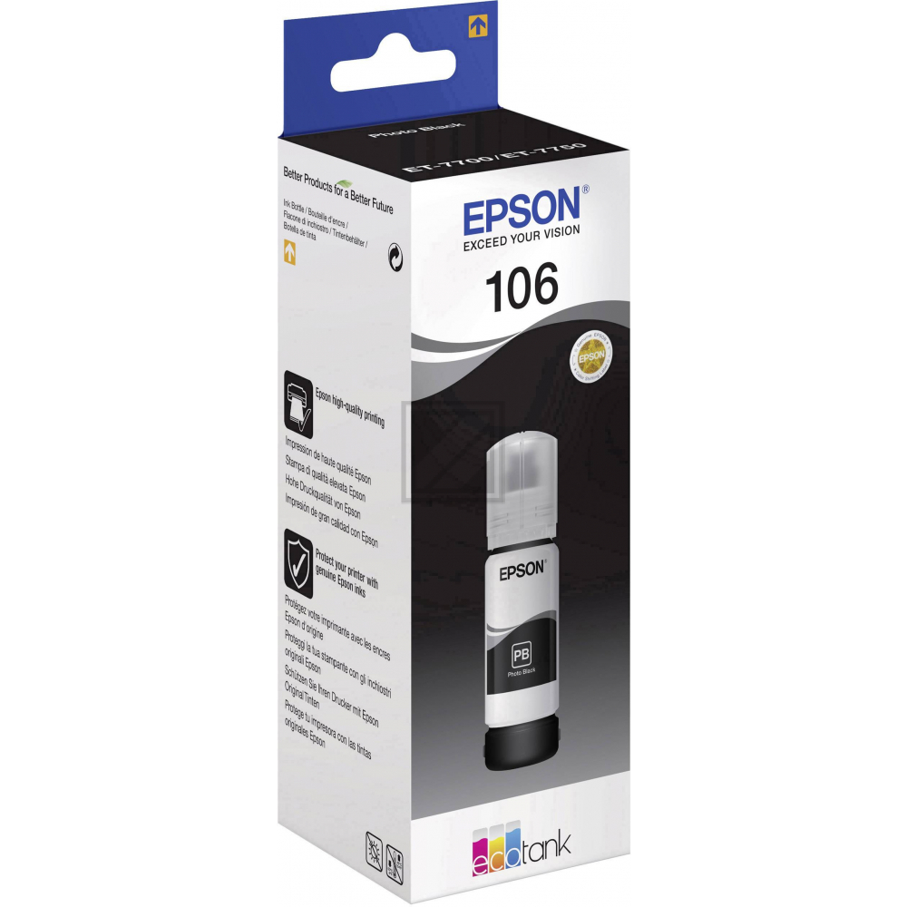 Epson Tintennachfüllfläschchen schwarz (C13T00R140, 106)