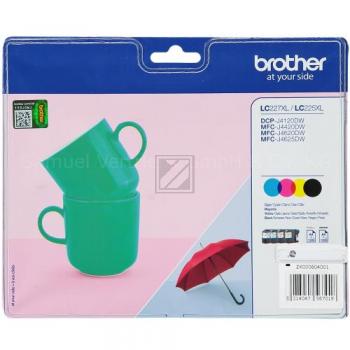 Brother Tintenpatrone gelb, magenta, schwarz, cyan (LC227XLVALBP, LC-225XL, LC-227XL)