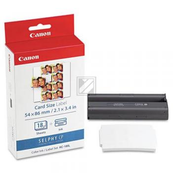 Canon Photo Paper 54 x 86mm weiß farbig 18 Blatt 54mm x 86mm (7740A001, KC-18IL)